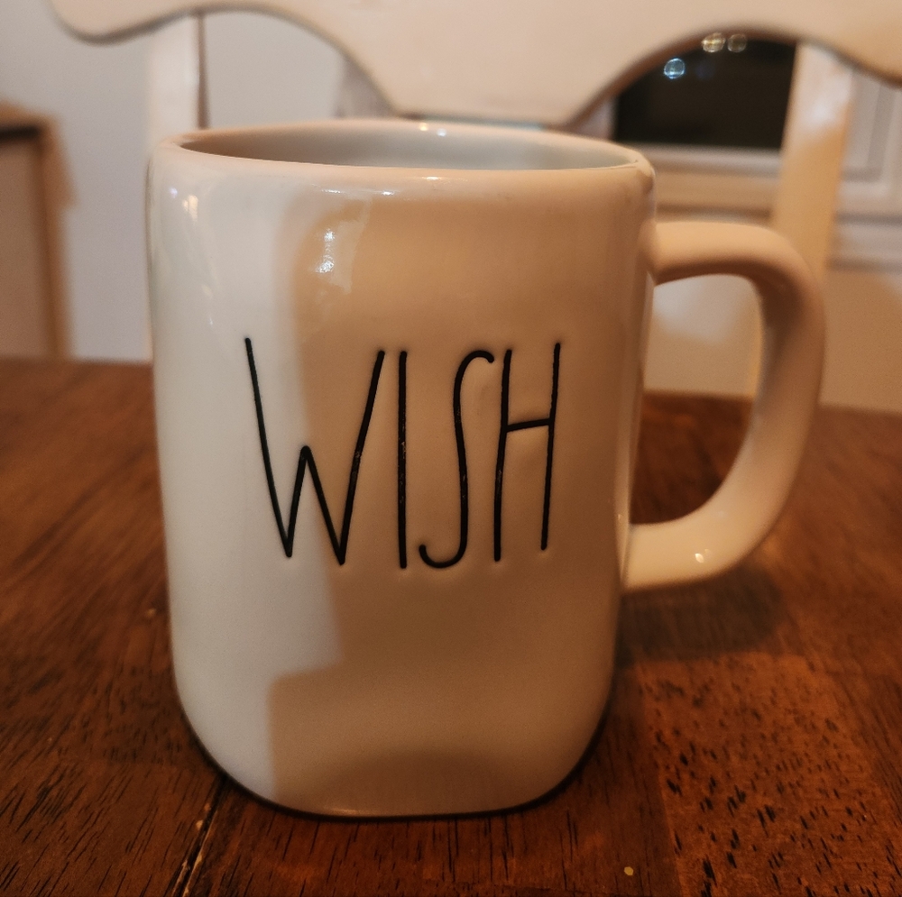 Rae Dunn Ceramic Mug with 'WISH' Text